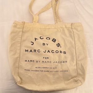 Marc by Marc Jacobs linen tote bag, in light egg shell/cream color